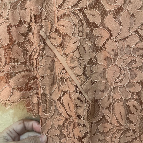 New York & Company Dusty Rose Lace Midi Dress - Picture 7 of 8